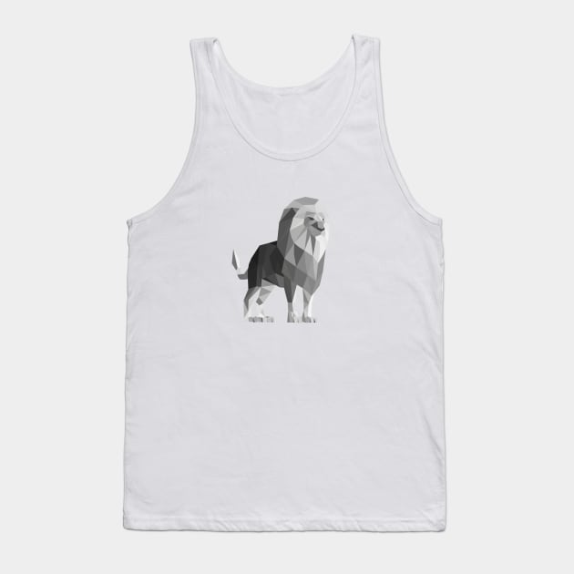 Grey Geometric Lion Tank Top by shaldesign